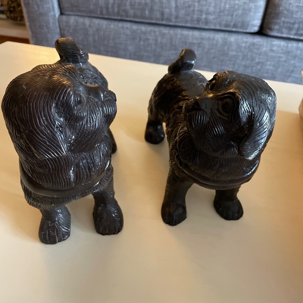 Bronze Dog Statue Sculpture Figurine Made in India - Set of 2
